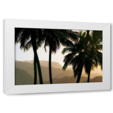 Misty Palms II White Modern Wood Framed Art Print by Frates, Dennis