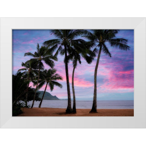 Pink Clouds White Modern Wood Framed Art Print by Frates, Dennis