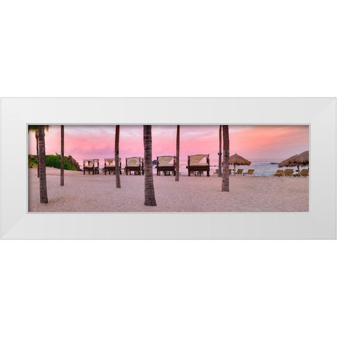 Pink Beach White Modern Wood Framed Art Print by Frates, Dennis