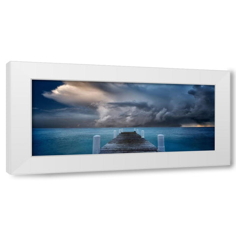 Pier White Modern Wood Framed Art Print by Frates, Dennis