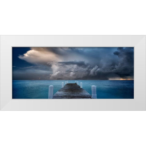 Pier White Modern Wood Framed Art Print by Frates, Dennis