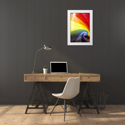 Rainbow Spiral White Modern Wood Framed Art Print by Frates, Dennis