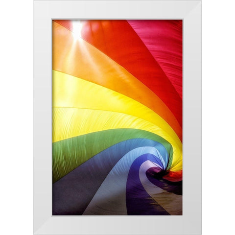 Rainbow Spiral White Modern Wood Framed Art Print by Frates, Dennis