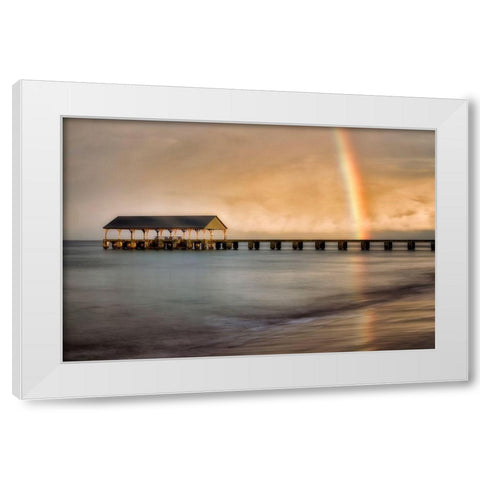 Rainbow Pier II White Modern Wood Framed Art Print by Frates, Dennis