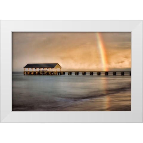 Rainbow Pier II White Modern Wood Framed Art Print by Frates, Dennis