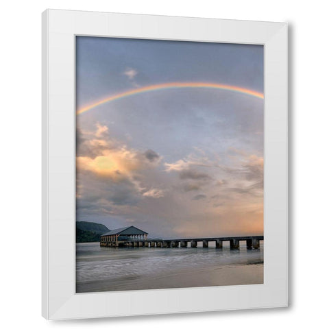 Rainbow Pier IV White Modern Wood Framed Art Print by Frates, Dennis