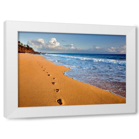 Footprints White Modern Wood Framed Art Print by Frates, Dennis