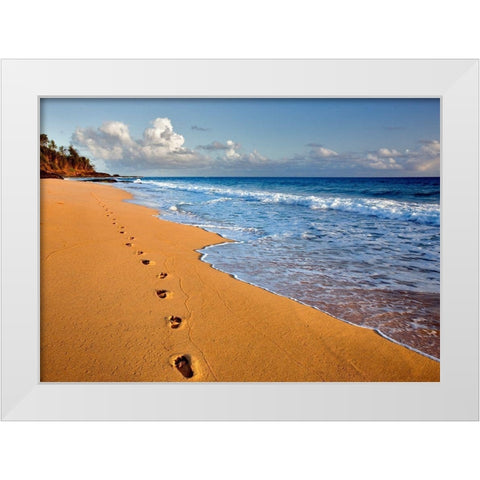 Footprints White Modern Wood Framed Art Print by Frates, Dennis