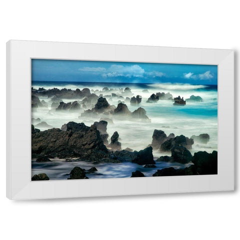 On the Rocks White Modern Wood Framed Art Print by Frates, Dennis