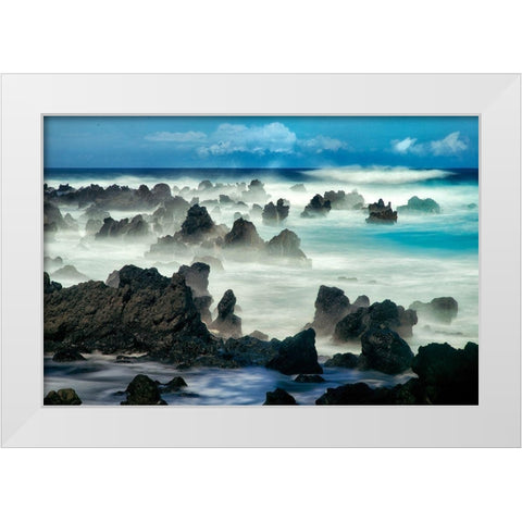 On the Rocks White Modern Wood Framed Art Print by Frates, Dennis