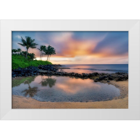 Sunset Cove II White Modern Wood Framed Art Print by Frates, Dennis