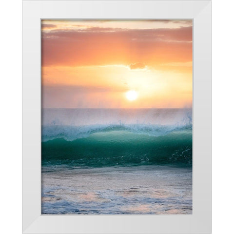 Peachy Green White Modern Wood Framed Art Print by Frates, Dennis