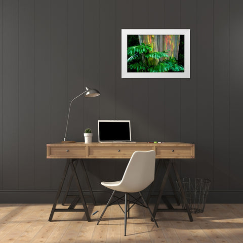 Tropical Leaves White Modern Wood Framed Art Print by Frates, Dennis