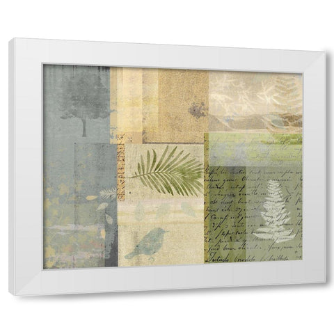Botanical Collage II White Modern Wood Framed Art Print by JMB Designs