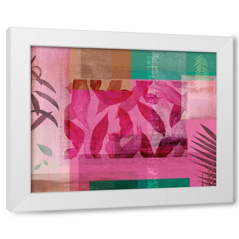 Botanical Collage III White Modern Wood Framed Art Print by JMB Designs