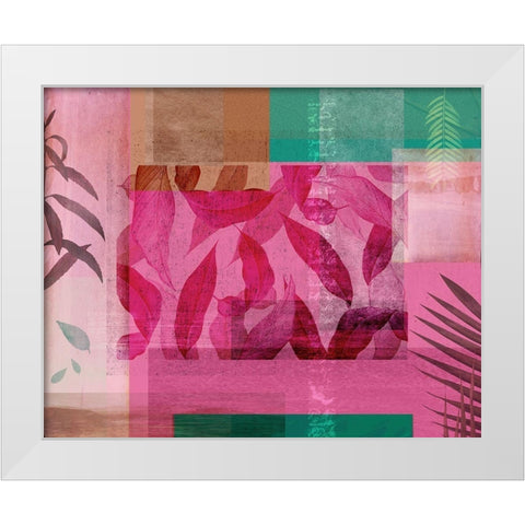 Botanical Collage III White Modern Wood Framed Art Print by JMB Designs