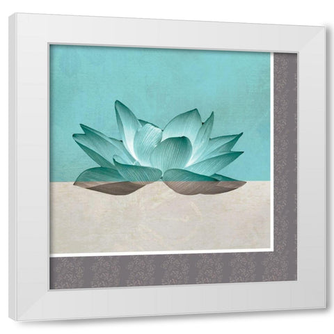 Lotus Patch White Modern Wood Framed Art Print by JMB Designs