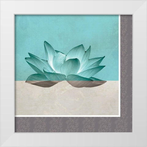 Lotus Patch White Modern Wood Framed Art Print by JMB Designs