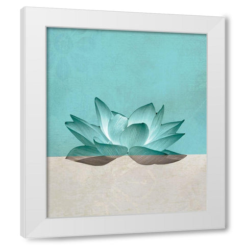 Lotus White Modern Wood Framed Art Print by JMB Designs