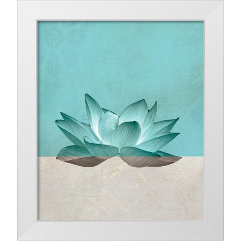 Lotus White Modern Wood Framed Art Print by JMB Designs