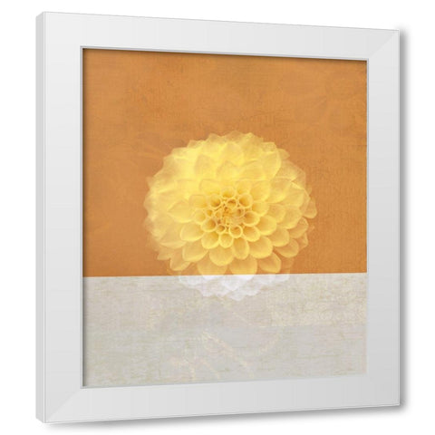 Orange Flower White Modern Wood Framed Art Print by JMB Designs