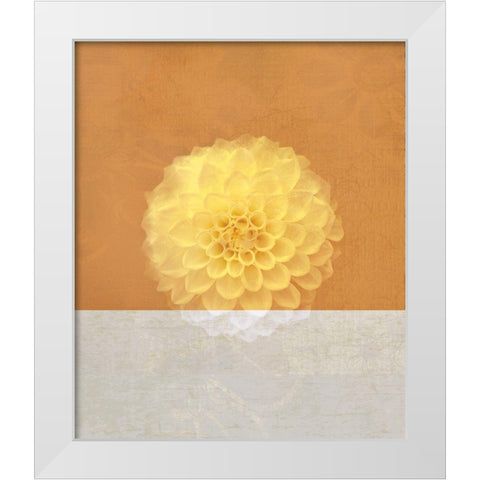 Orange Flower White Modern Wood Framed Art Print by JMB Designs