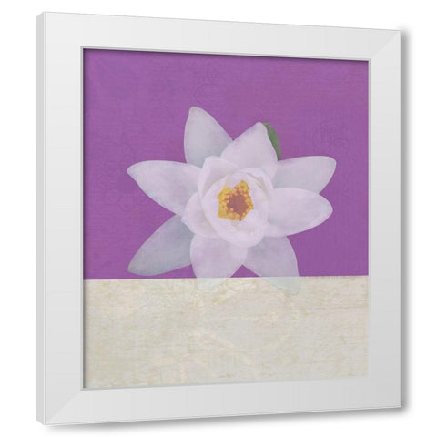Water Lily White Modern Wood Framed Art Print by JMB Designs