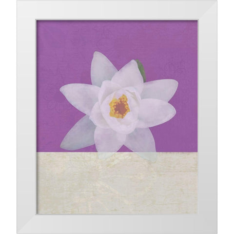 Water Lily White Modern Wood Framed Art Print by JMB Designs