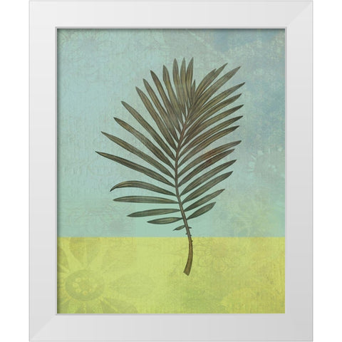 Palm Leaf White Modern Wood Framed Art Print by JMB Designs