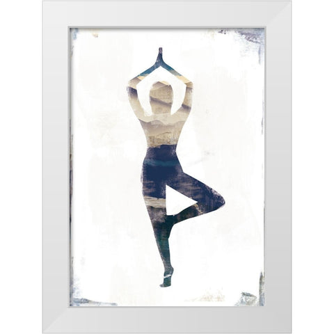 Tree Pose White Modern Wood Framed Art Print by JMB Designs