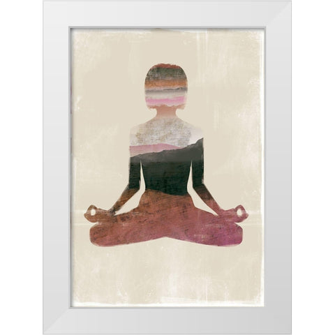 Meditate White Modern Wood Framed Art Print by JMB Designs