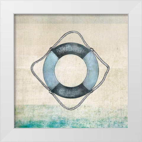 Life Preserver White Modern Wood Framed Art Print by JMB Designs