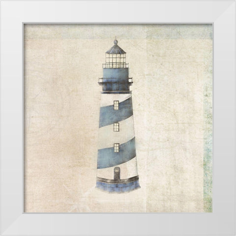 Lighthouse White Modern Wood Framed Art Print by JMB Designs