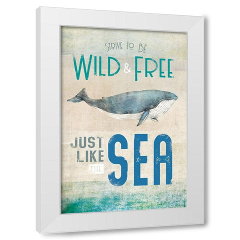 Wild and Free White Modern Wood Framed Art Print by JMB Designs