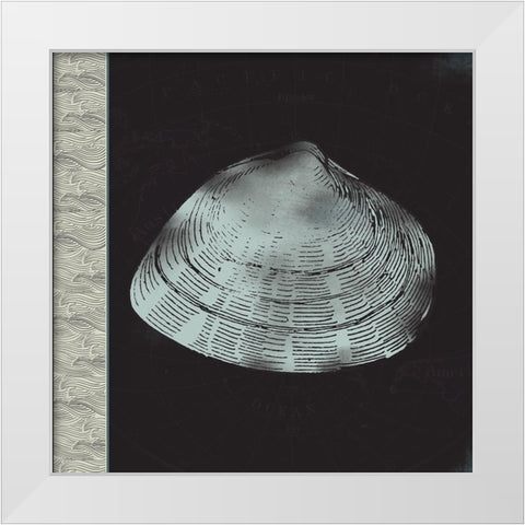 Seashell White Modern Wood Framed Art Print by JMB Designs