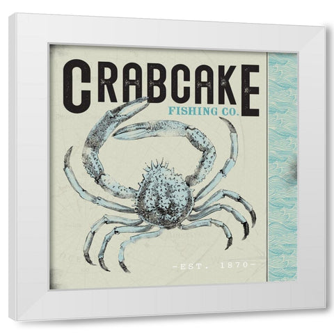 Crabcake White Modern Wood Framed Art Print by JMB Designs