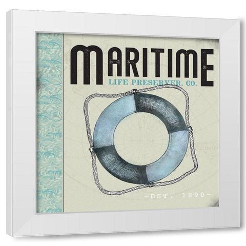 Maritime White Modern Wood Framed Art Print by JMB Designs