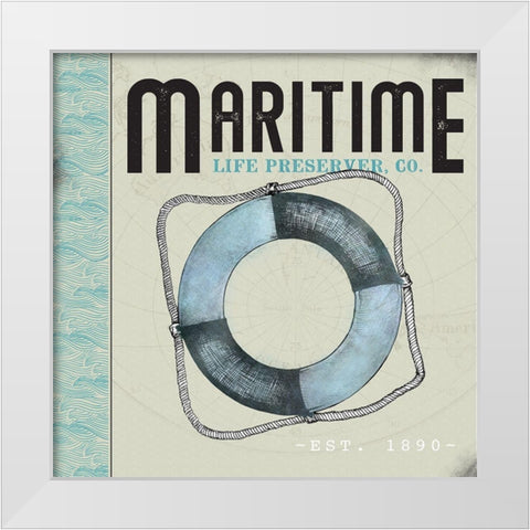 Maritime White Modern Wood Framed Art Print by JMB Designs