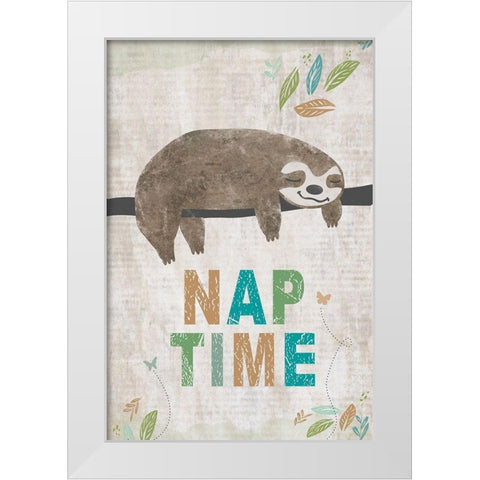 Nap Time White Modern Wood Framed Art Print by JMB Designs