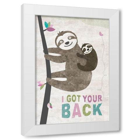 Got Your Back White Modern Wood Framed Art Print by JMB Designs