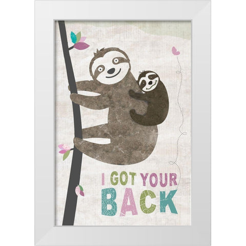 Got Your Back White Modern Wood Framed Art Print by JMB Designs