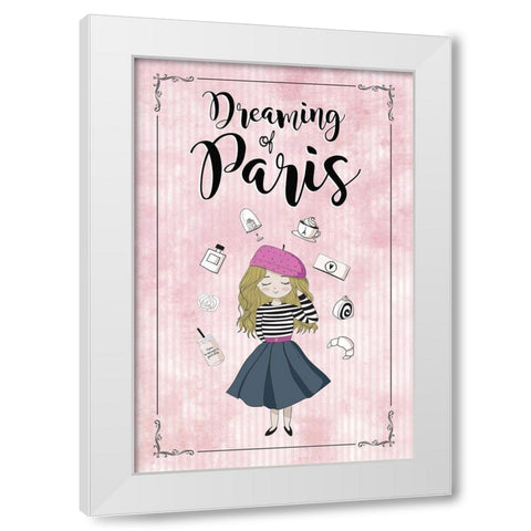 Dreaming of Paris White Modern Wood Framed Art Print by JMB Designs