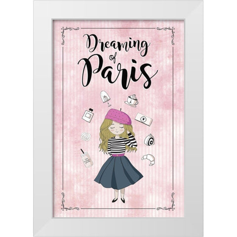 Dreaming of Paris White Modern Wood Framed Art Print by JMB Designs