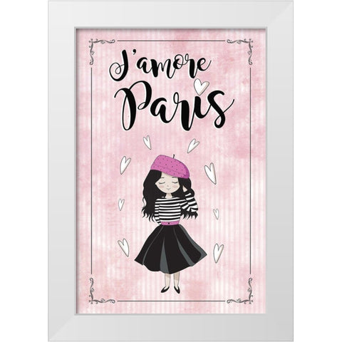 Jamore Paris White Modern Wood Framed Art Print by JMB Designs