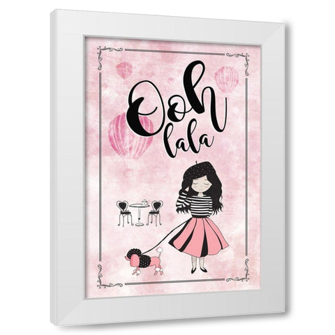 Ooh Lala White Modern Wood Framed Art Print by JMB Designs