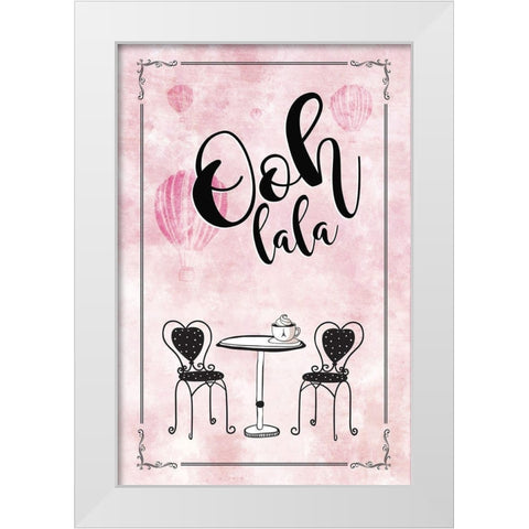 Ooh Lala White Modern Wood Framed Art Print by JMB Designs
