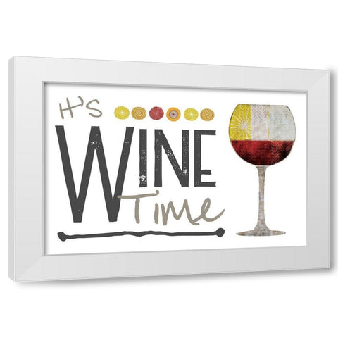 Its Wine Time - Red White Modern Wood Framed Art Print by JMB Designs