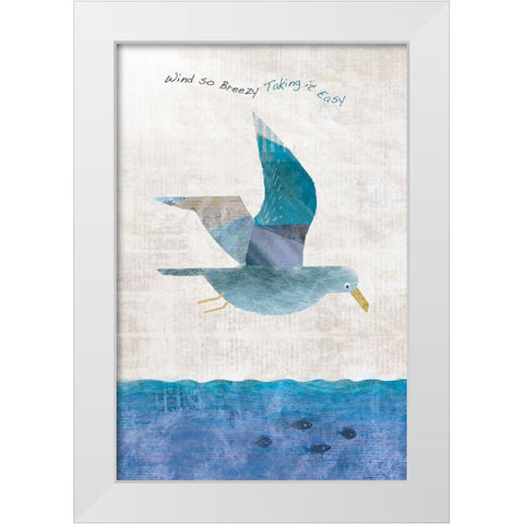 Take It Easy White Modern Wood Framed Art Print by JMB Designs