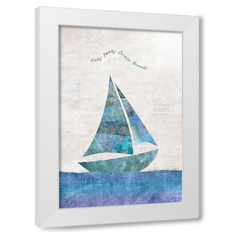 Ocean Breezy White Modern Wood Framed Art Print by JMB Designs