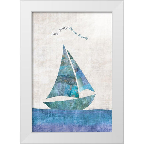 Ocean Breezy White Modern Wood Framed Art Print by JMB Designs